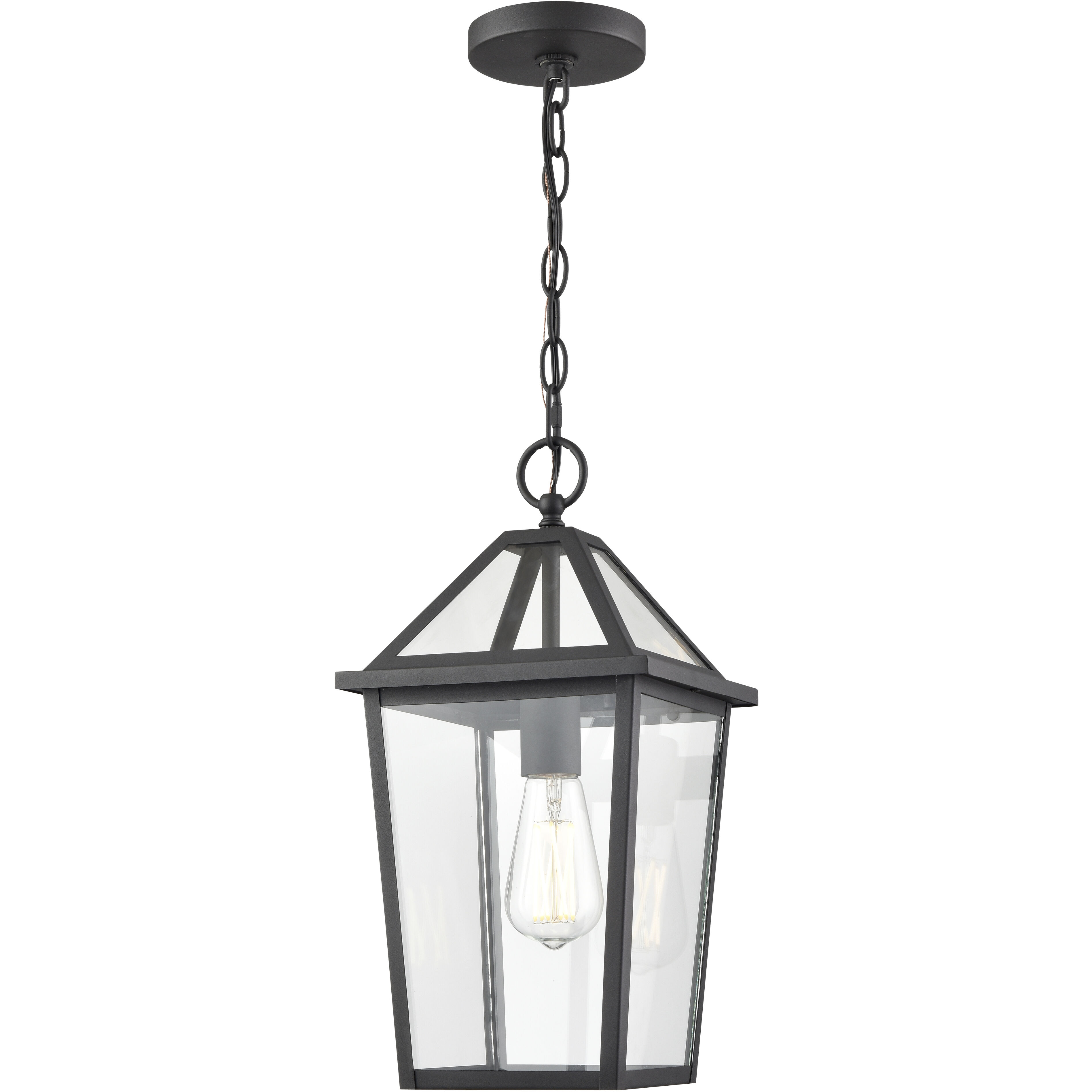 Eston 1 Light 8.25 inch Textured Black Outdoor Hanging Lantern